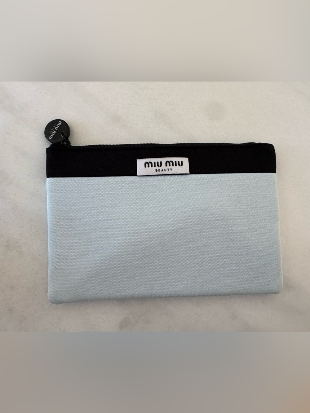 Miu Miu Light Blue and Black Two-Tone Cosmetic Pouch
